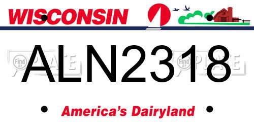 ALN2318 Wisconsin License Plate