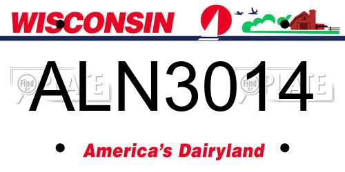 ALN3014 Wisconsin License Plate