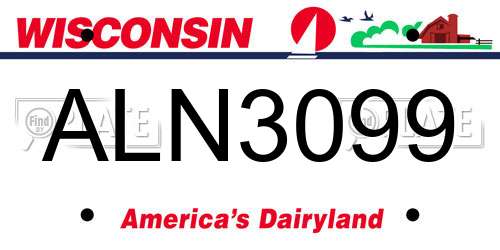 ALN3099 Wisconsin License Plate