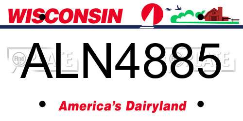 ALN4885 Wisconsin License Plate