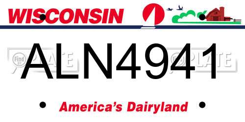 ALN4941 Wisconsin License Plate