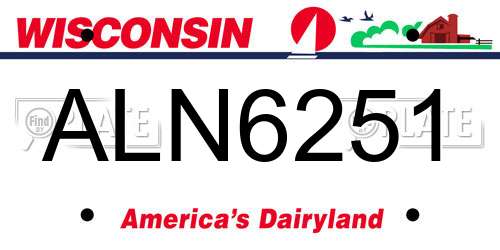 ALN6251 Wisconsin License Plate
