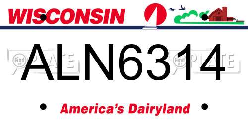 ALN6314 Wisconsin License Plate