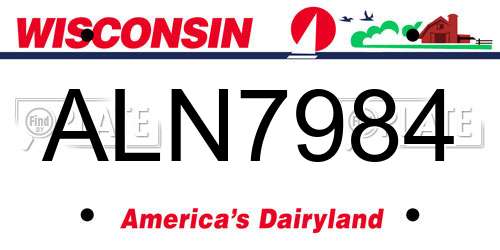 ALN7984 Wisconsin License Plate