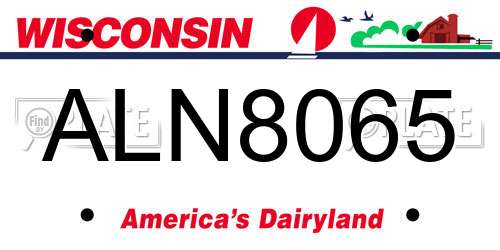 ALN8065 Wisconsin License Plate