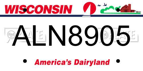 ALN8905 Wisconsin License Plate