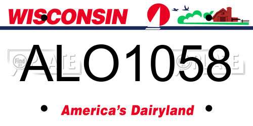 ALO1058 Wisconsin License Plate