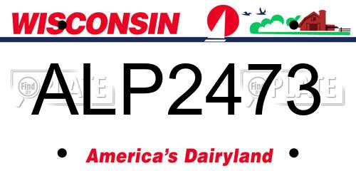 ALP2473 Wisconsin License Plate