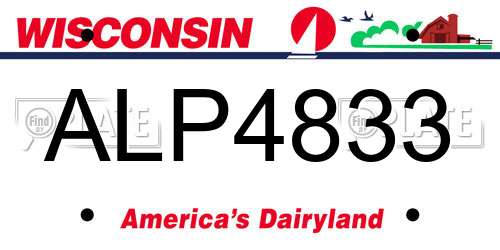 ALP4833 Wisconsin License Plate