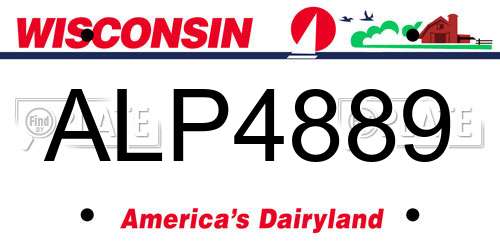 ALP4889 Wisconsin License Plate