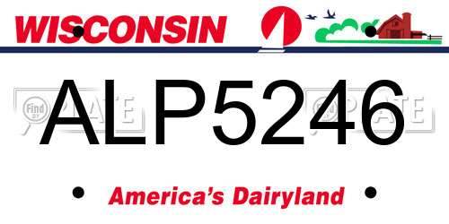 ALP5246 Wisconsin License Plate