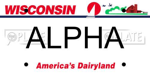 ALPHA Wisconsin License Plate