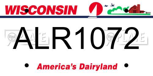 ALR1072 Wisconsin License Plate