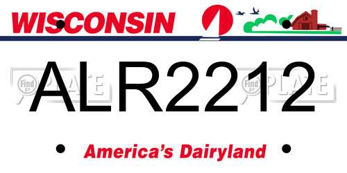 ALR2212 Wisconsin License Plate