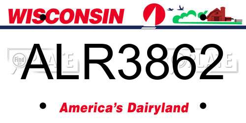 ALR3862 Wisconsin License Plate
