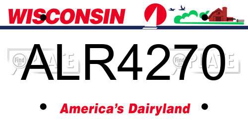 ALR4270 Wisconsin License Plate
