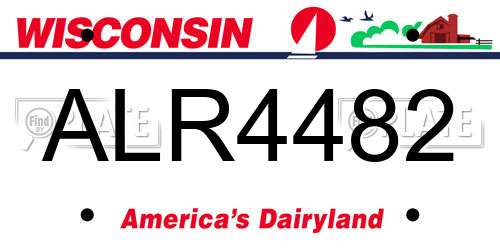 ALR4482 Wisconsin License Plate
