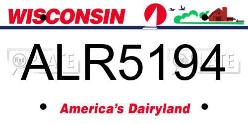 ALR5194 Wisconsin License Plate