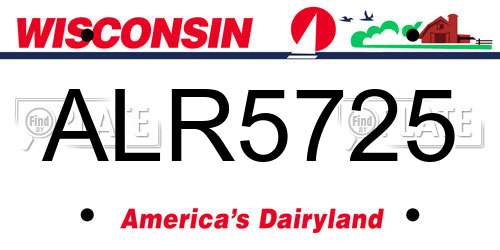 ALR5725 Wisconsin License Plate
