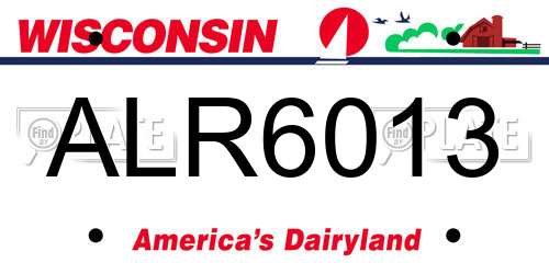 ALR6013 Wisconsin License Plate