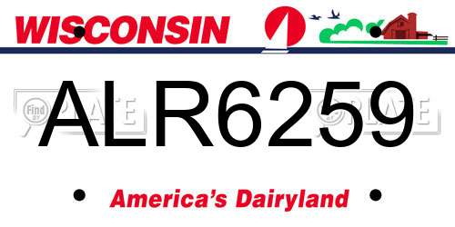 ALR6259 Wisconsin License Plate