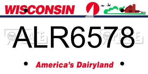 ALR6578 Wisconsin License Plate