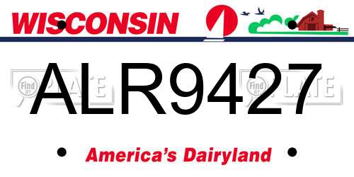 ALR9427 Wisconsin License Plate