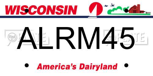 ALRM45 Wisconsin License Plate