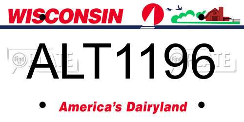 ALT1196 Wisconsin License Plate
