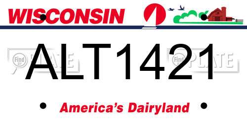 ALT1421 Wisconsin License Plate