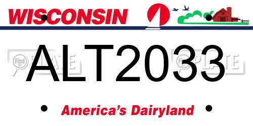 ALT2033 Wisconsin License Plate