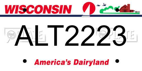 ALT2223 Wisconsin License Plate