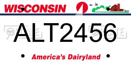 ALT2456 Wisconsin License Plate