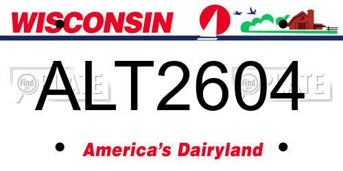 ALT2604 Wisconsin License Plate