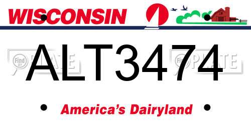 ALT3474 Wisconsin License Plate