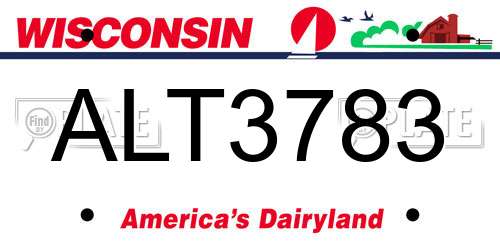 ALT3783 Wisconsin License Plate