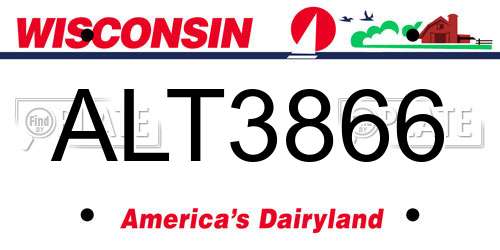 ALT3866 Wisconsin License Plate