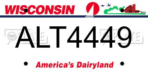 ALT4449 Wisconsin License Plate