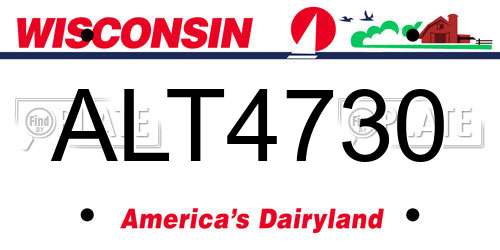 ALT4730 Wisconsin License Plate