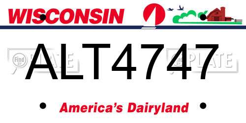 ALT4747 Wisconsin License Plate