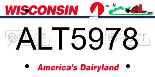 ALT5978 Wisconsin License Plate
