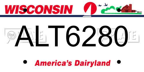 ALT6280 Wisconsin License Plate