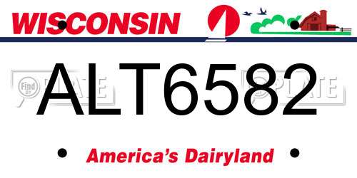 ALT6582 Wisconsin License Plate