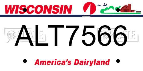 ALT7566 Wisconsin License Plate