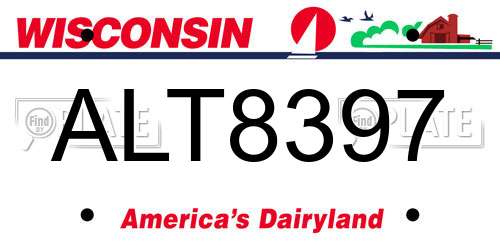 ALT8397 Wisconsin License Plate