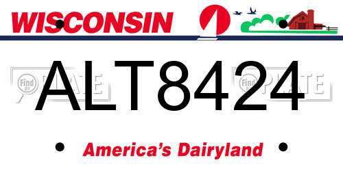 ALT8424 Wisconsin License Plate