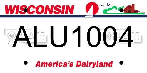 ALU1004 Wisconsin License Plate