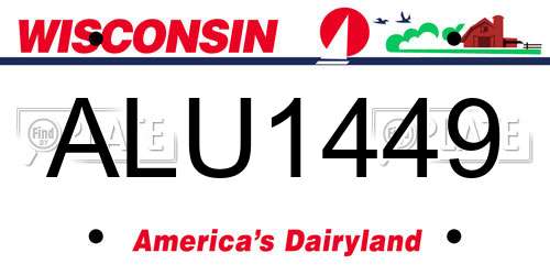 ALU1449 Wisconsin License Plate