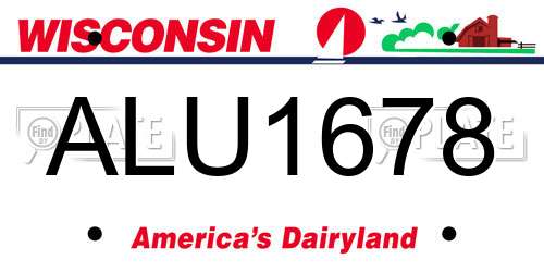 ALU1678 Wisconsin License Plate