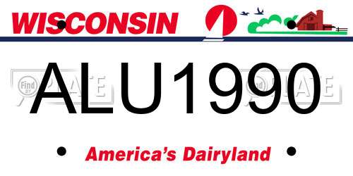 ALU1990 Wisconsin License Plate